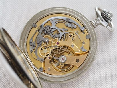 JAEGER Chrono 
Pocket watch in steel. Round...