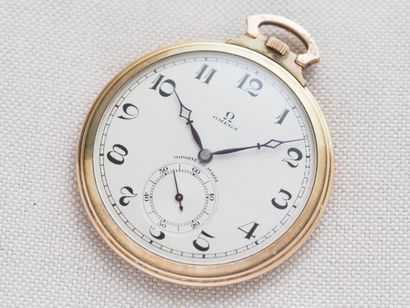 Oméga, pocket watch 
Laminated gold-plated...