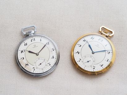 OMEGA
Reunion of two pocket watches.
47 mm...