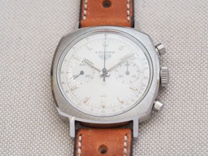 HEUER Camaro 
Case : Steel. Brushed cushion....