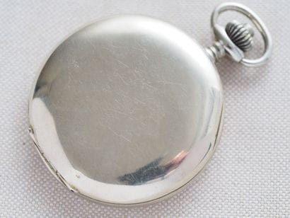 JAEGER Chrono 
Pocket watch in steel. Round...