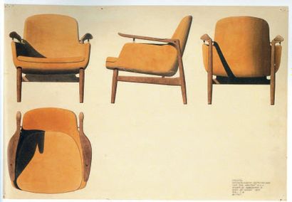 FINN JUHL (1912-1989) Danemark
Paire de fauteuils...