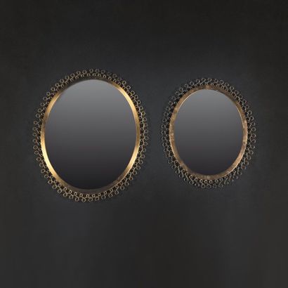 SVENKST TENN - Suède
Paire de miroirs Laiton...