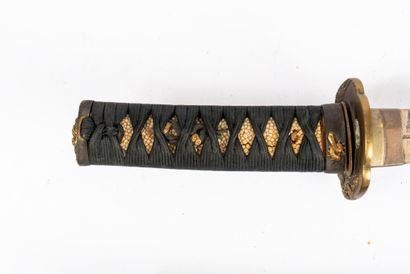 Japan, 19th century
Wakizashi in its brown-green...