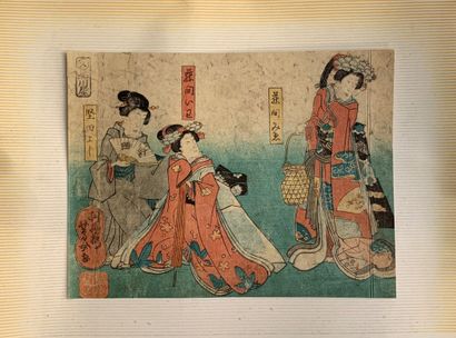 Japan, 19th century 

Suite of 3 ukiyo-e...