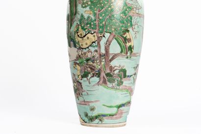 Porcelain and enamel baluster vase in the...