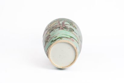 Porcelain and enamel baluster vase in the...