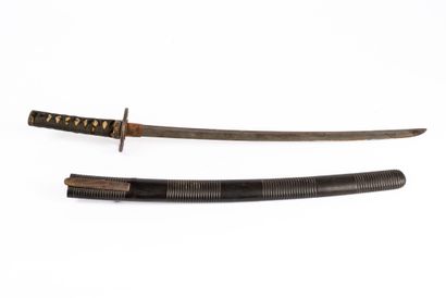 Japan, Meiji period, 
Wakizashi in a brown-black...
