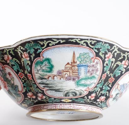 China, late Qing period, 
Two floriform cups,...