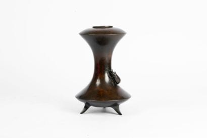 Japan, Meiji period 
A tripod bronze vase...