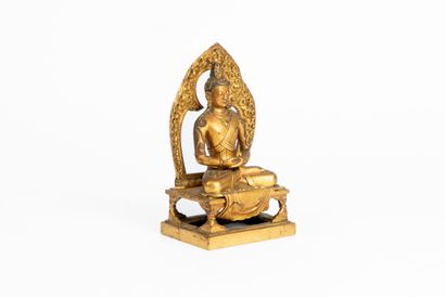 Sino-Tibet 18th century 
Gilded bronze statuette...