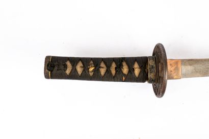 Japan, Meiji period, 
Wakizashi in a brown-black...