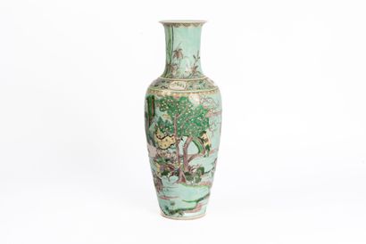 Porcelain and enamel baluster vase in the...