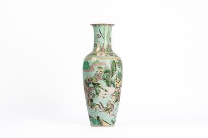 Porcelain and enamel baluster vase in the...