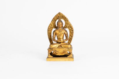 Sino-Tibet 18th century 
Gilded bronze statuette...