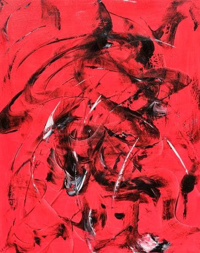 VERAN (XXe-XXIe)
Composition en rouge
Acrylique...