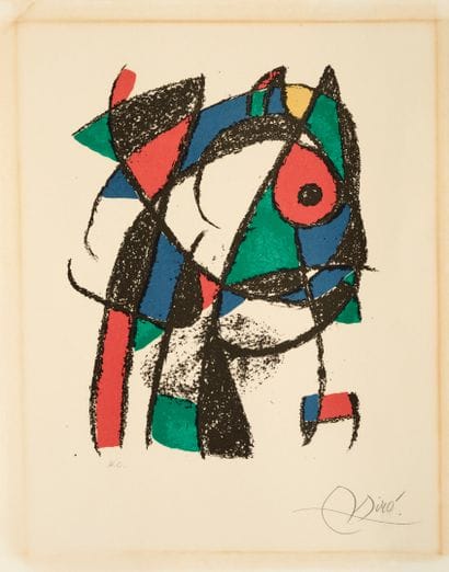 Joan MIRO (1893-1983)
Lithographie 
Signé...
