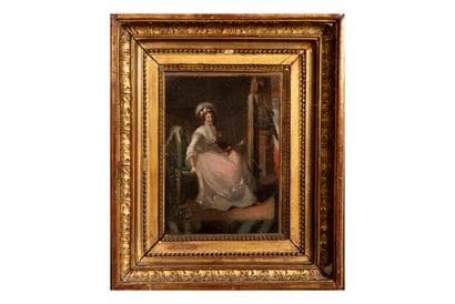 École FRANCAISE vers 1790, entourage de DANLOUX
Portrait...