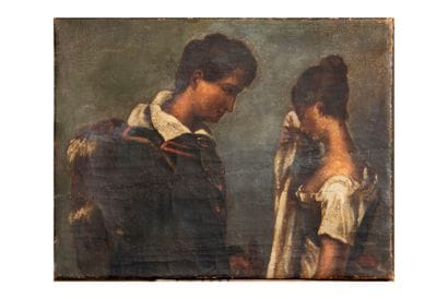 École ITALIENNE vers 1840 
Les adieux 
Toile...