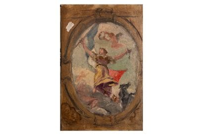 École FRANCAISE vers 1880 
Étude de plafond...