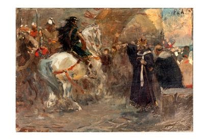 École ESPAGNOLE de la fin du XIXème 
Cavalier...