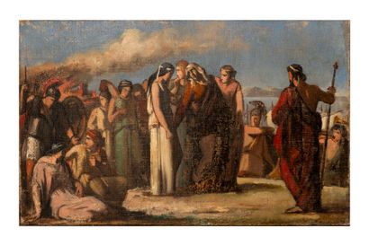 École FRANCAISE vers 1850
Scène et sacrifice...