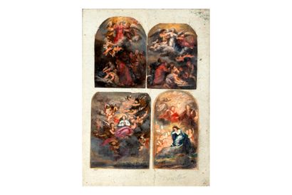 École FRANÇAISE vers 1860 
Série de 4 esquisses...