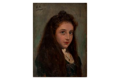 ÉCOLE VERS 1900
Jeune fille en buste
Huile...