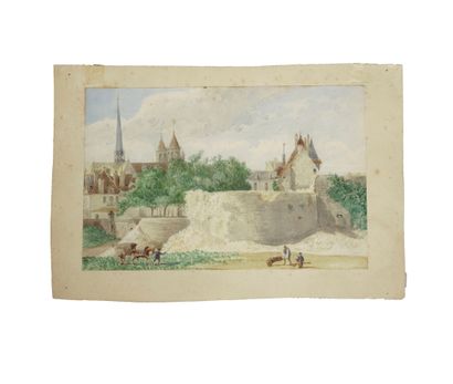 Ensemble de 5 dessins de l'école française...