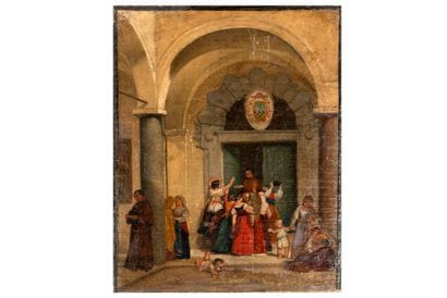 École ITALIENNE vers 1840
La sortie de la...