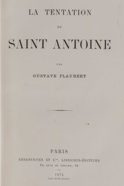 FLAUBERT (Gustave). The Temptation of Saint...