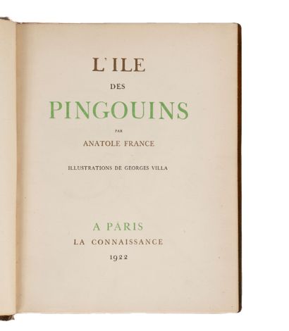 FRANCE (Anatole). L'Ile des Pingouins. A...