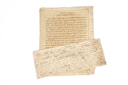 RUSSIA. 4 manuscripts with autograph corrections...