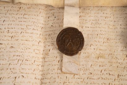 [CHIMAY]. 4 parchment documents with coat-of-arms...