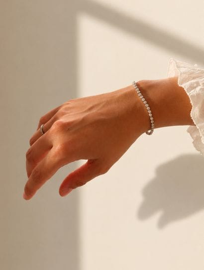 Platinum (850e) chain bracelet featuring...