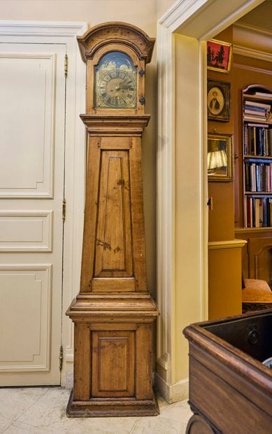 Oak floor clock. Dial signed Anthoni Van...