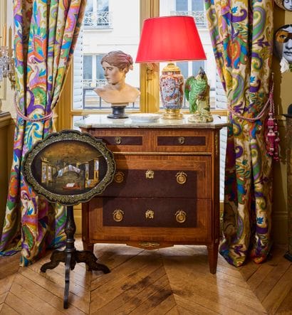 Polychrome ceramic subject representing an...