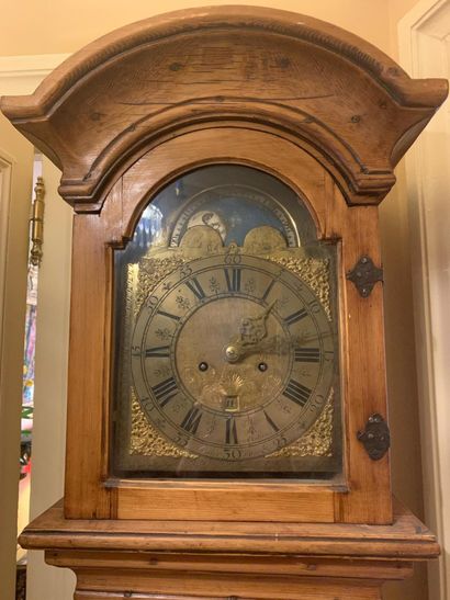 Oak floor clock. Dial signed Anthoni Van...