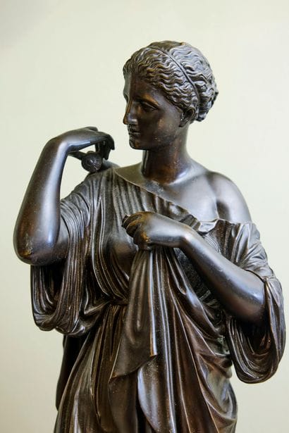 Large brown patina bronze sculpture of a...