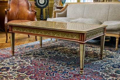 Table basse en bois naturel et placage de...