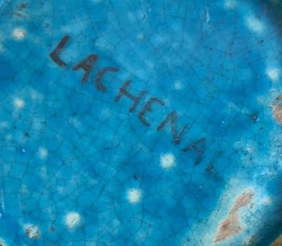 LACHENAL
Grand vase en grès émaillé à glaçure...