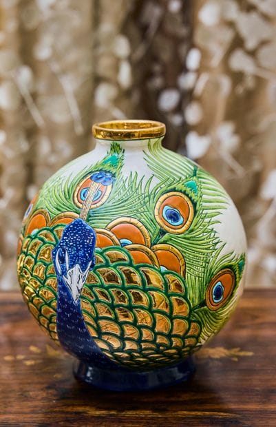 EMAUX DE LONGWY
Vase boule en céramique émaillée...