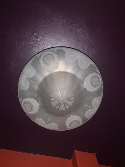 Glass hanger in frosted glass decorated with...