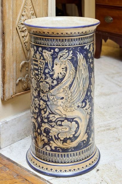 Glazed ceramic umbrella stand decorated with...