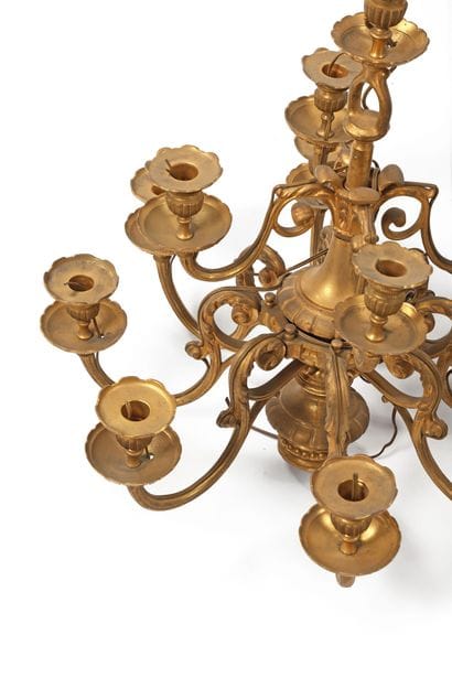 Upper sections of a pair of candelabra with...