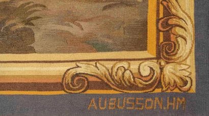 A very fine Aubusson tapestry in wool and...