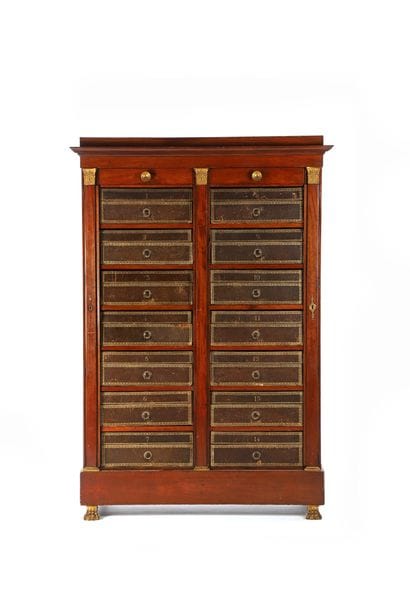 Mahogany and mahogany veneer cabinet with...