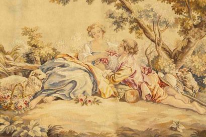 A very fine Aubusson tapestry in wool and...