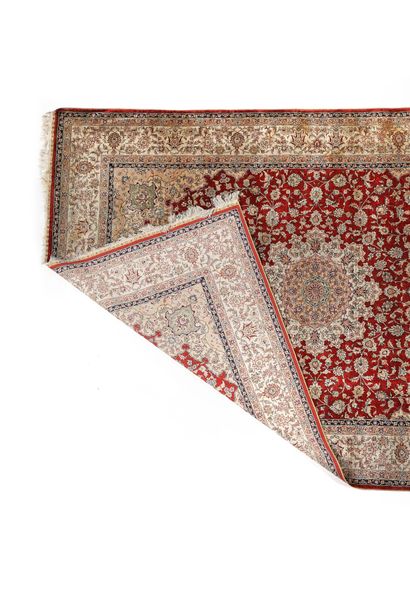 Important and delicate Sino-Hereke silk rug,...