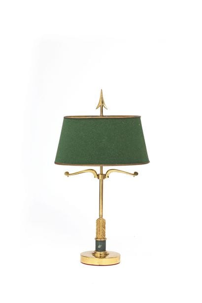 Gold-colored metal hot-water bottle lamp,...